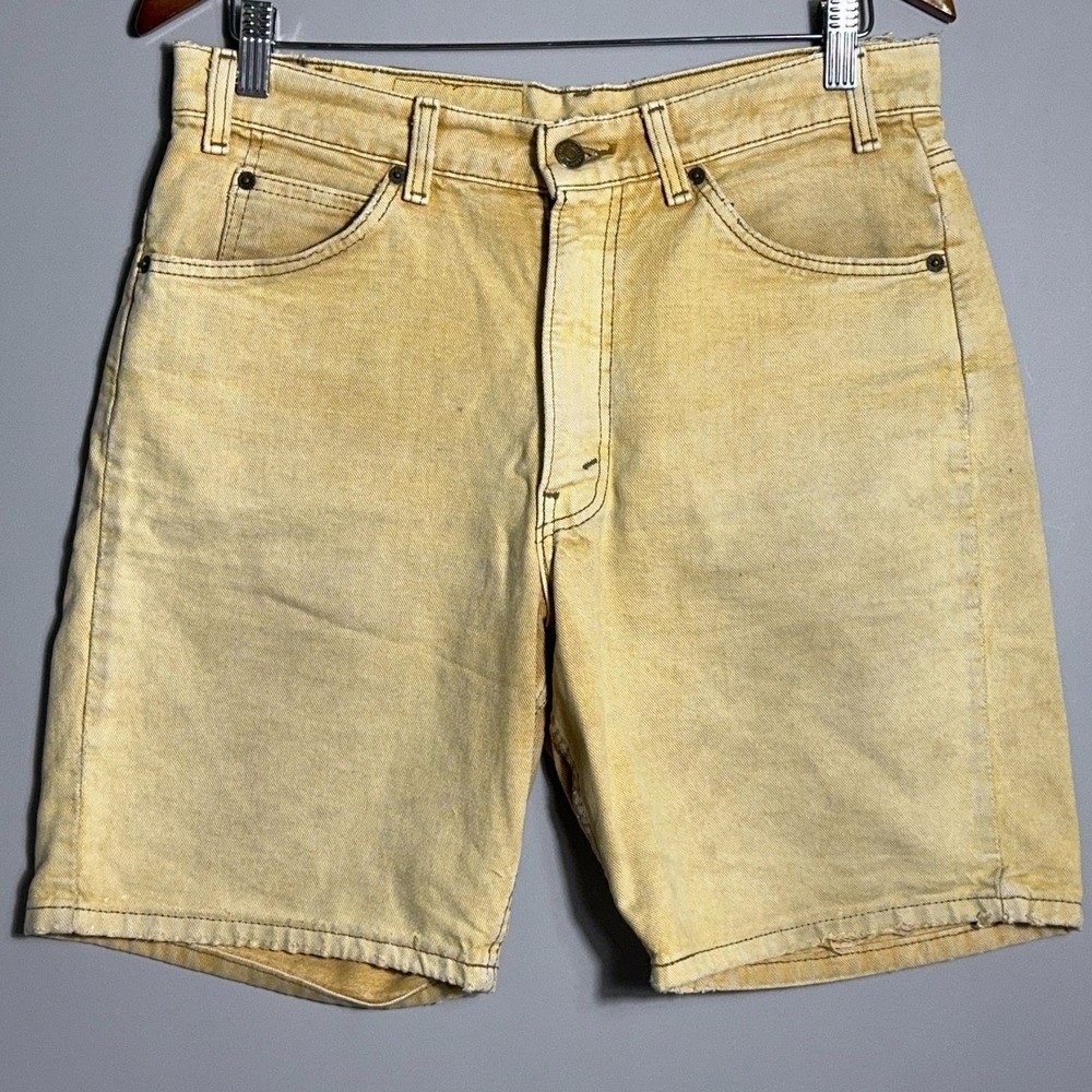 Levis 550 Relaxed Fit 90s Denim Shorts Mens Size 32 Orange Tab Yellow Grunge